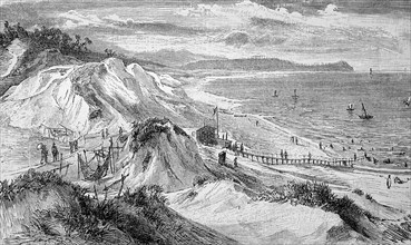 Dunes and bath near Göhren, Rügen, Mecklenburg-Vorpommern, Germany, in 1880, Historical, digital