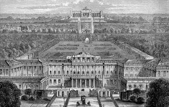 Schönbrunn Palace in Vienna, Austria, in 1880, Historical, digital reproduction of an original from