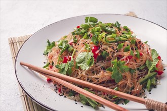 Funchosa, Korean salad, with vegetables, homemade, no people