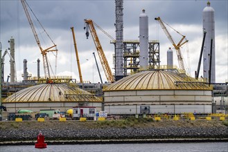 New building, construction site, of a bio-refinery of the Finnish oil company Neste, here, among