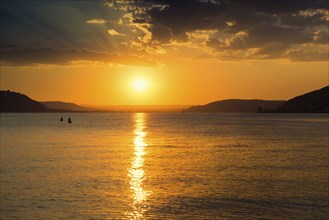 Sunset, near Überlingen, Lake Constance, Baden-Württemberg, Germany, Europe