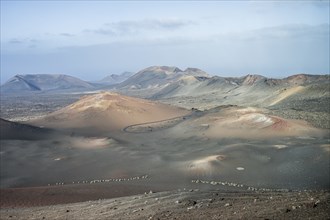 Volcanic landscape, Montanas del Fuego, Fire Mountains, Timanfaya National Park, Lanzarote, Canary