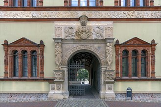 Entrance portal of the former Fürstenhof, summer residence of the Dukes of Mecklenburg, 16th