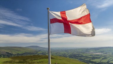 The flag of England, Great Britain, flutters in the wind