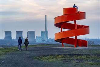 Sculpture Haldenzeichen, observation tower, Humbert spoil tip, part of the Lippepark in Hamm, 5