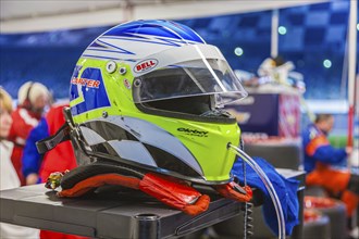 Bell racing helmet in pit area at Daytona International Speedway during the 2012 Rolex 24 at