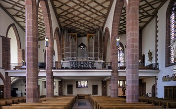 Interior photograph, organ loft with organ by Karl Göckel, Church of Our Dear Lady, monastery