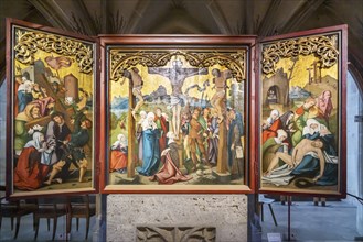 Collegiate church of St George in Tübingen. Altar, Passion altar from 1520 by Master Scheuffelin.