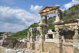 Trajan's Fountain, ruins of Ephesus, ancient archaeological site, Izmir province, Turkey, Asia