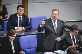 Boris Pistorius, Federal Minister of Defence, during government questioning in the Bundestag in