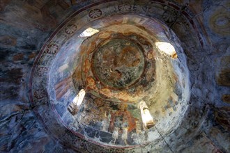 Interior of Greek Orthodox church of Saint Mary, or Panagia Monastery, Dhermi, Albania, Europe