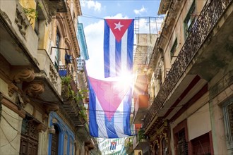 Scenic colorful Old Havana streets in historic city center of Havana Vieja near Paseo El Prado and