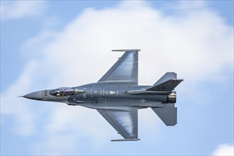 The F-16 Fighting Falcon Viper jet performing in air show at NAS Jacksonville, Florida, USA, North