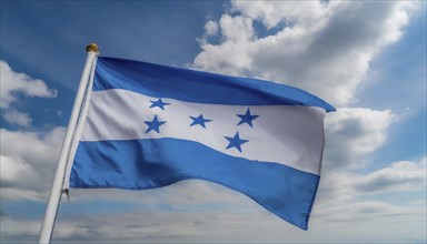 The flag of Honduras flutters in the wind