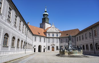 Fountain courtyard with Perseus Fountain, inner courtyard in the Munich Residence, Munich, Upper