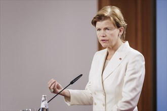 Baiba Braze, Foreign Minister of Latvia, recorded during a press conference at the Federal Foreign