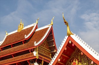 Roof of Wat May Suwannaphumaham Monastery, Luang Prabang, Laos, Asia