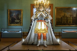 Figurine of Augustus the Strong in a Roman splendour uniform in the parade rooms, Dresden, Saxony,