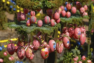 Easter custom, Easter fountain in Franconian Switzerland, detail, here in Bieberbach, district of