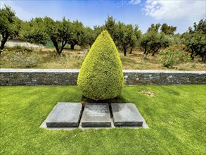 Memorial site Place of remembrance with three memorial plaques at the German military cemetery in