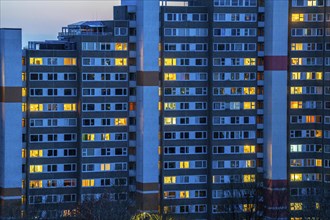 High-rise buildings in the Bensberg residential park, Bergisch-Gladbach, 18-storey housing estate