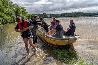 High water on the Ruhr, after long heavy rainfall the river came out of its bed and flooded the