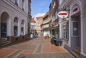 Kleine Schmiedestrasse, part of the pedestrian zone with restaurants and retail shops in the city