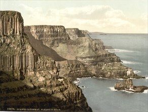 Pleaskin Head, Giant's Causeway, County Antrim, Ireland, Historical, digitally restored