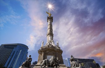 One of the major Mexico City tourist attractions Angel of Independence column located near city