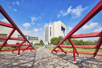 Monterrey, Mexico-11 December, 2018: Monterrey, Landmark Macroplaza (La Gran Plaza) square in