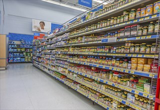 Vitamin and health supplement isle at Walmart shopping center in Biloxi, Mississippi, USA, North