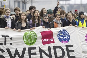 Joint strike by Fridays for Future and local transport workers from the ver.di trade union, in