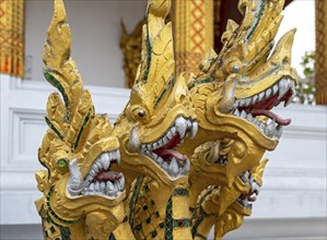 Naga deities at Wat Nong Sikhounmuang, Luang Prabang, Laos, Asia