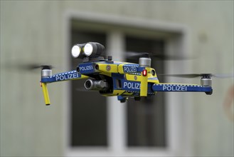 Police drone, type Mavic 2 Enterprise, with LED spotlights and camera