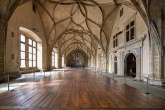 Prague Castle, Old Royal Palace, Vladislav Hall and ceiling, Prague, Czech Republic, Europe