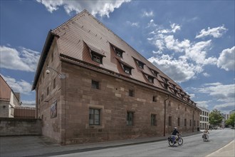 Historic granary built around 1516, Schlotfegergasse, Nuremberg, Middle Franconia, Bavaria,