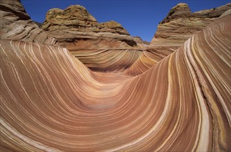 USA, Arizon, The Wave, Paria-Vermillion Wilderness, North Coyote Buttes, sandstone formation, North