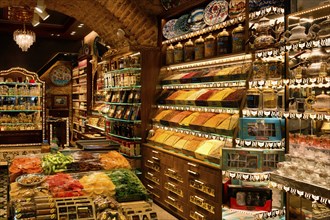 Egyptian bazar with spices and dried fruits Istanbul, Turkey, Asia