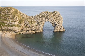 Famous natural coastal arch of Durdle Door on the Jurassic coast, Dorset, England, United Kingdom,