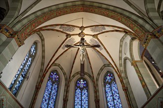 St. Lambertus Church, interior view, historic upper town, Mettmann, Bergisches Land, North