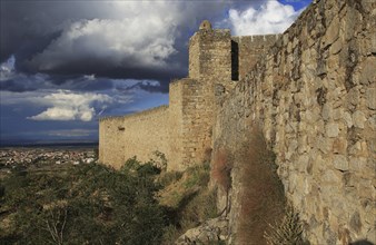 Hilltop castle in historic medieval town of Trujillo, Caceres province, Extremadura, Spain, Europe