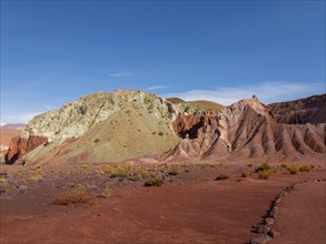 Colourful mountains and valleys in the Rainbow Valley, Atacama Desert, Chile, South America