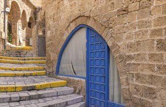 Israel, Tel Aviv Namal Yafo historic Old Jaffa port with art galleries, boutiques and old houses,