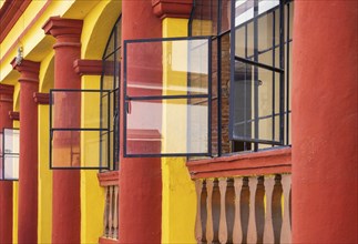 Scenic colorful colonial architecture of Cuernavaca streets in historic center in Mexico Morelos