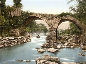 Old Weir Bridge, Killarney, County Kerry, Ireland, Historic, digitally restored reproduction from a