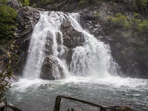 Waterfall Salto Perez, at road X-905 to Paso Mayer, Patagonia, Chile, South America