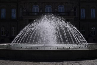 Fountain, Court of Honour, New Palace, Schlossplatz, Stuttgart, Baden-Württemberg, Germany, Europe