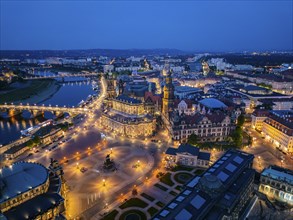 Semper Opera House, Zwinger Palace, Theatre Square, Court Church, Royal Palace on the Elbe with