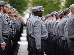 Army soldiers of an honour formation of the final roll call of the Bundeswehr missions MINUSMA and