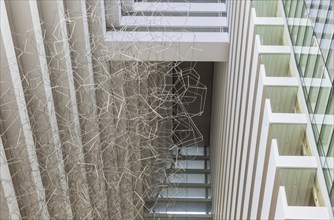 The interior of the shopping center with abstract decoration